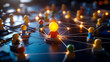 © Chubby Studio - Glowing Network Connecting Colorful Figures on Dark
