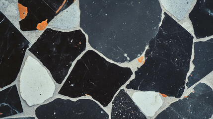Poster - Mixed grey tile texture with white grout for architectural design and interior decor
