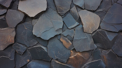 Poster - Texture of natural stone wall with large rocks and uneven surface for architectural design