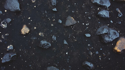 Poster - Natural texture of mud wall with varied small and large stones for background design