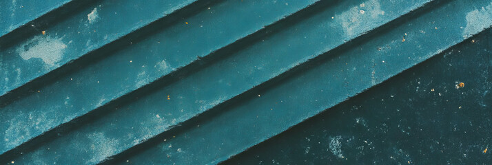 Poster - Abstract blue diagonal striped texture with grainy faded effect for creative design