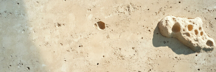 Poster - Natural beige wall with grainy texture featuring subtle stone patterns for interior design