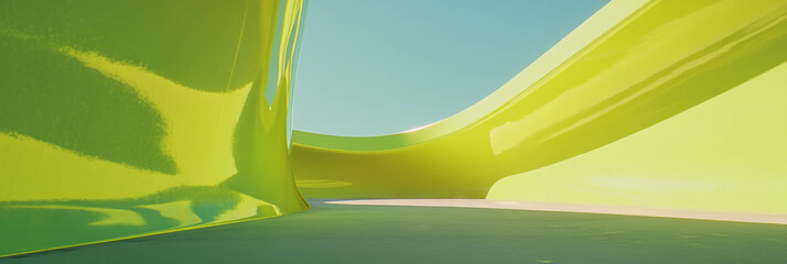 Poster - Smooth neon chartreuse wall texture for modern design concepts