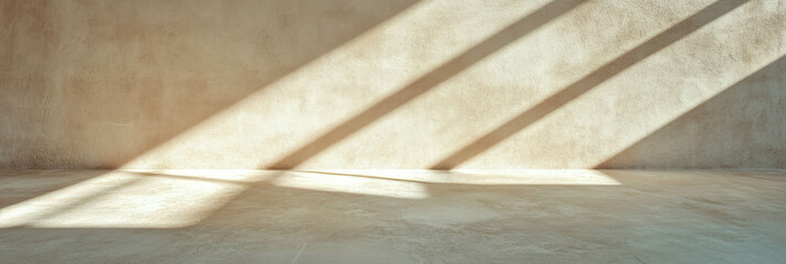 Poster - Sunlit neutral beige wall texture for interior design and backgrounds