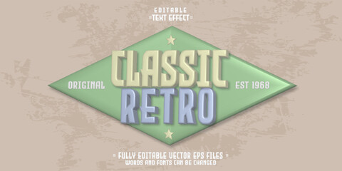Poster - 3d inflate classic retro text effect