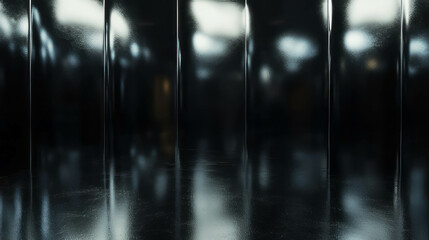 Poster - Glossy obsidian black wall texture with smooth glassy finish