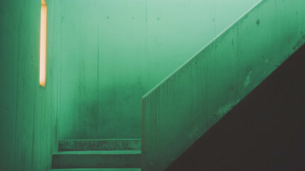 Poster - Tranquil atmosphere of grey green wall texture in minimalist space