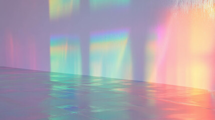Poster - Pearlescent wall with subtle color reflections and iridescent texture for modern design