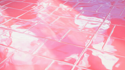 Poster - Glossy pink tile texture with subtle wallpaper background for creative designs