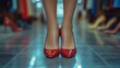 © vannet - Close up of legs elegant woman with heels while shopping