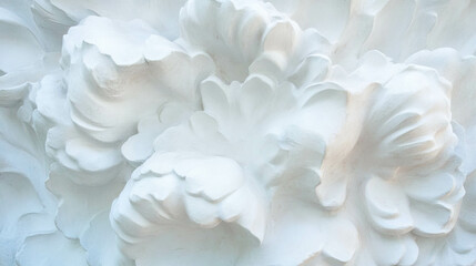 Poster - Intricate floral texture on plaster wall for elegant interior design