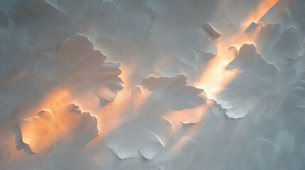 Poster - Elegant floral plaster wall texture with light and shadow effects for interior design