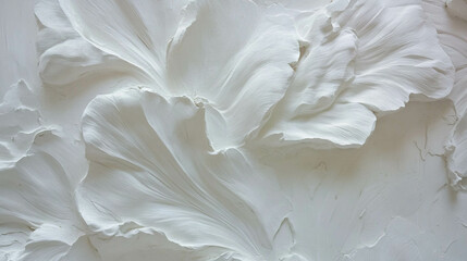 Poster - Elegant floral plaster wall texture with sculpted flowing design for interior decoration