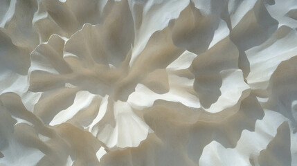 Poster - Sculpted plaster wall texture with stylized floral design for interior decor