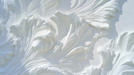 Poster - Elegant sculpted floral plaster wall texture for interior design and decoration