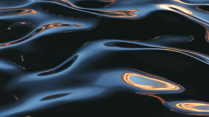 Poster - Elegant polished black slate surface with smooth reflections for design background