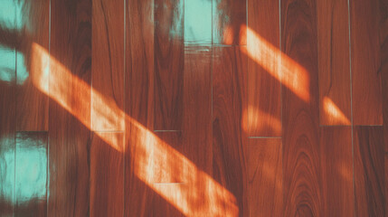 Aufkleber - Elegant polished hardwood wall texture with glossy surface and light reflections for interior design