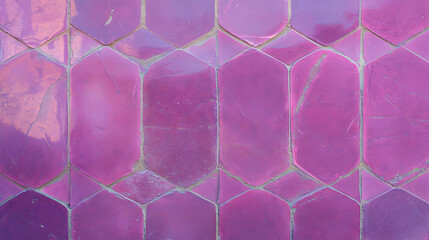Poster - Elegant purple arabesque tiles with light grout for interior and exterior design inspiration