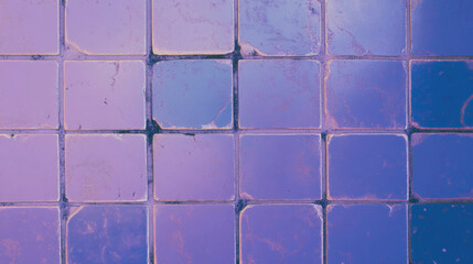 Poster - Purple tile pattern with textured plaster background for interior design