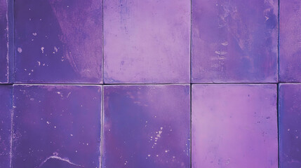 Poster - Purple tile texture with textured plaster background for creative design