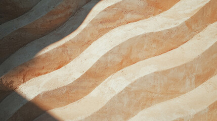 Poster - Texture of rammed earth clay wall with distinct layers for architectural design