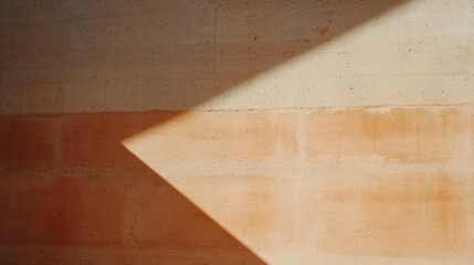 Poster - Minimalist architecture rammed earth wall with geometric shadow play