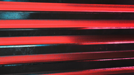 Poster - Dynamic red and black vinyl wall with chrome accents for modern design