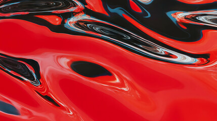 Poster - Abstract texture of red and black vinyl with chrome accents for modern design