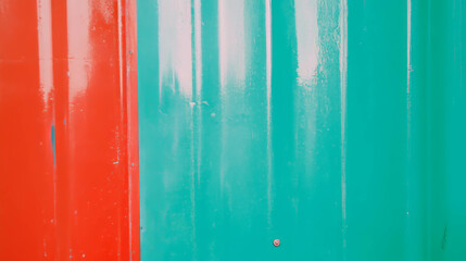 Poster - Vibrant red and blue vinyl wall texture with chrome details