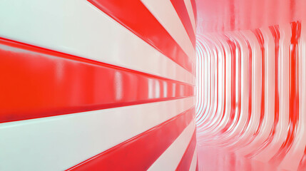 Poster - Abstract red and white vinyl texture with chrome accents