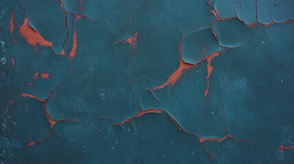 Poster - Abstract texture of rough dark clay wall with deep cracks for background design