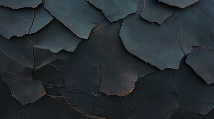 Poster - Textured clay wall with deep cracks for background and design
