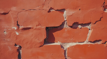 Poster - Texture of rough dark clay wall with deep cracks for background design
