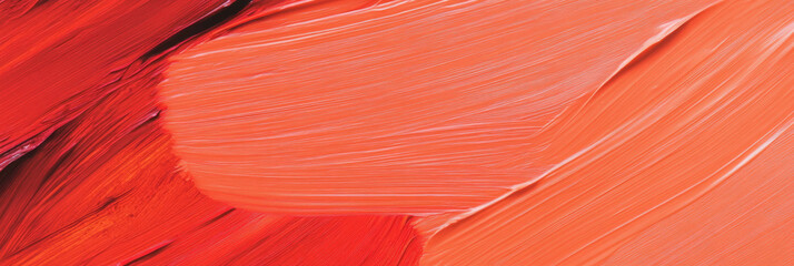 Poster - Vibrant abstract texture with red and orange dry brush strokes for creative design