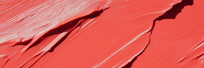 Poster - Vibrant red abstract paint texture with dry brush strokes for artistic background or design projects