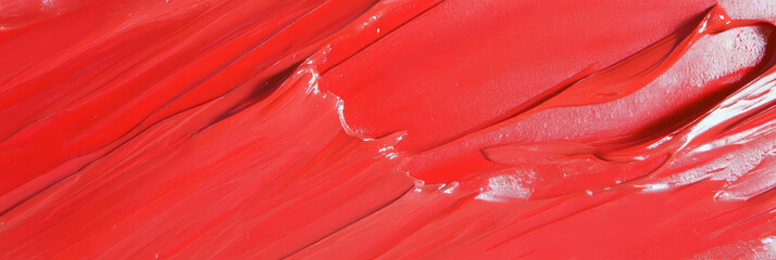 Poster - Vibrant red paint texture with dynamic brush strokes for creative design