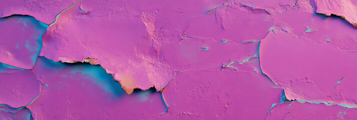 Poster - Abstract texture of rough textured plaster with peeling paint in vibrant colors