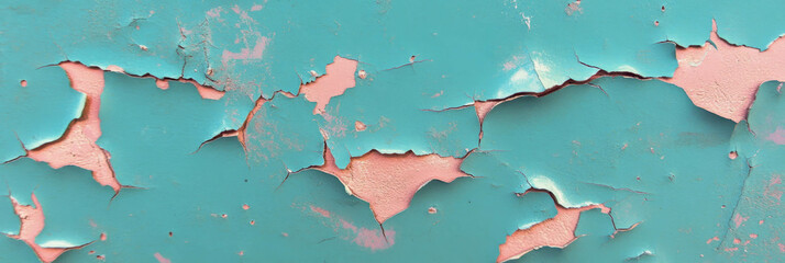 Poster - Abstract texture of rough plaster with peeling paint for artistic backgrounds