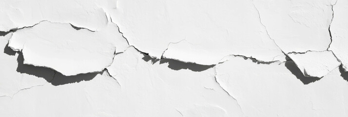 Poster - Textured white plaster with peeling paint for rustic and industrial designs