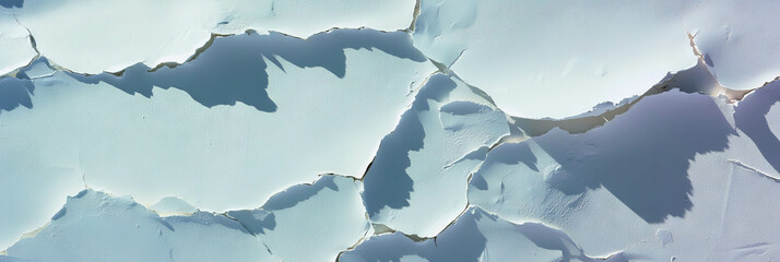 Poster - Cracked white plaster texture with peeling paint for background design
