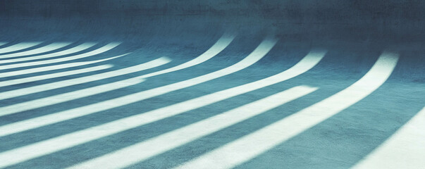 Poster - Abstract light patterns on curved concrete surface with rounded ribs