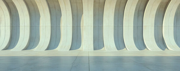 Poster - Architectural concrete ribs with rounded intersections for modern design inspiration