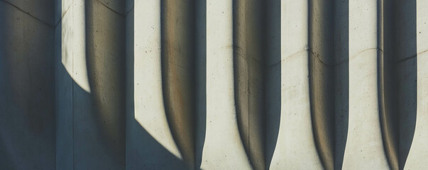 Poster - Architectural design concept with textured rounded vertical concrete ribs