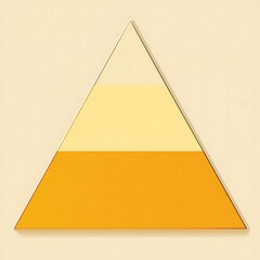 Poster - Abstract triangle art piece with shades of yellow and orange on a cream background