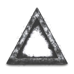 Poster - Monochrome Triangle Frame with Textured Edges and a Clean White Background