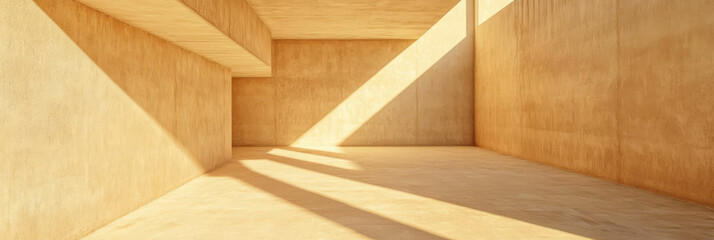 Poster - Minimalist architecture with beige sand texture and light play