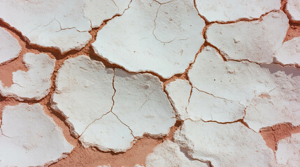 Aufkleber - Cracked sandy clay wall texture with natural grain patterns for design and background use
