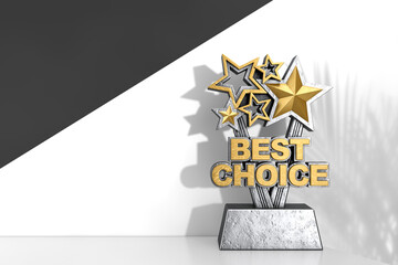 Aufkleber - Golden Best Choice Business Award Trophy. 3d Rendering