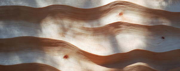 Poster - Abstract wood grain texture with horizontal ribs and light shadows for artistic backgrounds