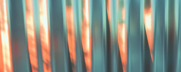 Poster - Metallic sharp vertical ribs with bright highlights for industrial design